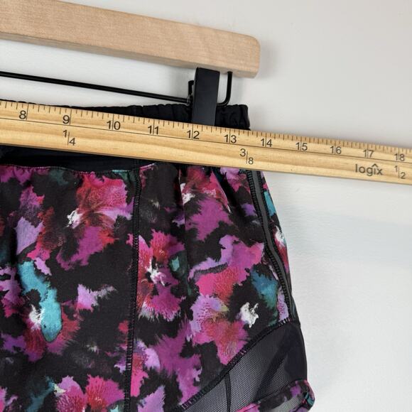 Lululemon Speed Up Shorts Midnight Bloom Floral Lined Size 4 Women’s Active Gym - Picture 6 of 9